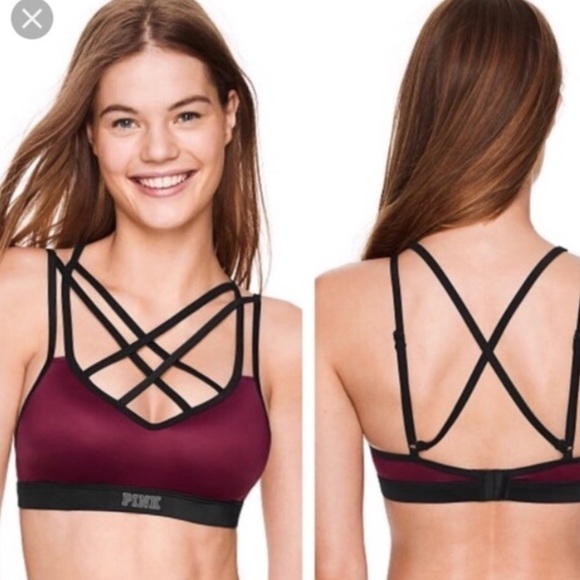 NWOT PINK VS Ultimate Cage Push Up Sport Bra S - Picture 1 of 7